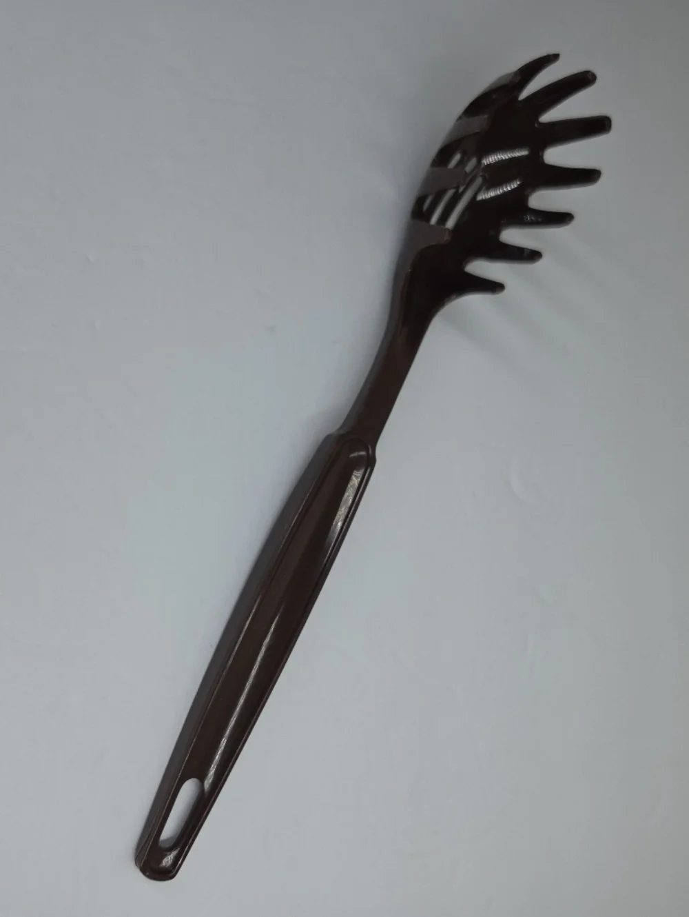 Vtg Ekco USA Brown Nylon Slotted Spaghetti Pasta Serving Spoon Dishwasher Safe